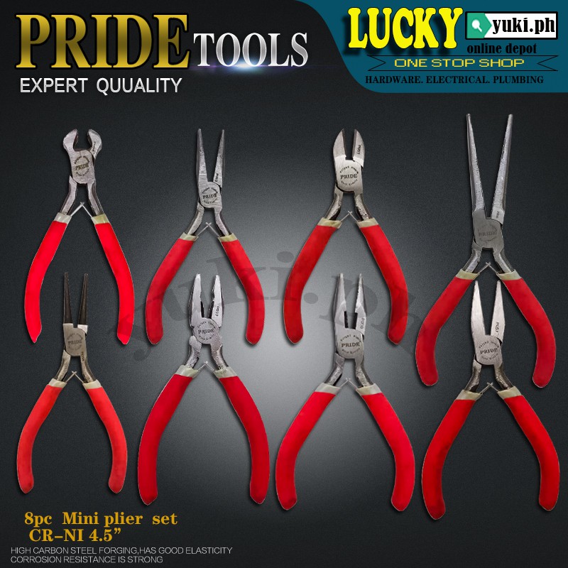 PRIDE 8PCS SET MINI PLIERS CRNI 4.5INCH (112.5MM) Shopee Philippines