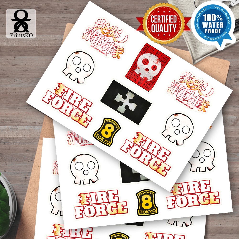 Fire Force Water Proof Stickers - Fire Force logos set Design | Shopee ...