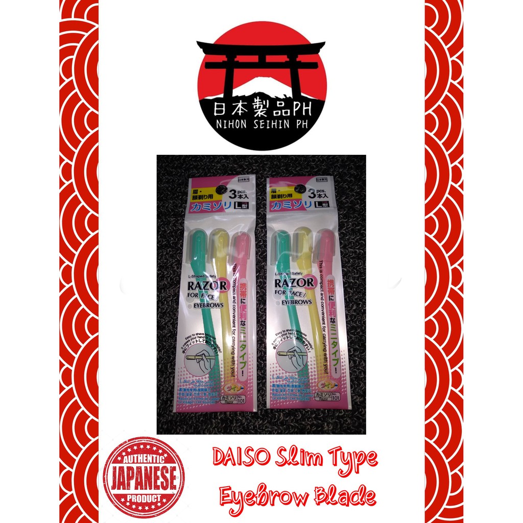 Authentic Japan DAISO Razor / Blade for Face & Eyebrows Slim Type 3pcs