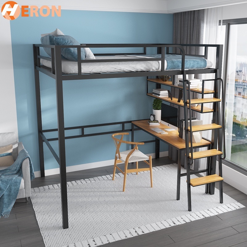 HERON Loft Bed Iron Elevated Bed Duplex Second Floor Bed | Shopee ...