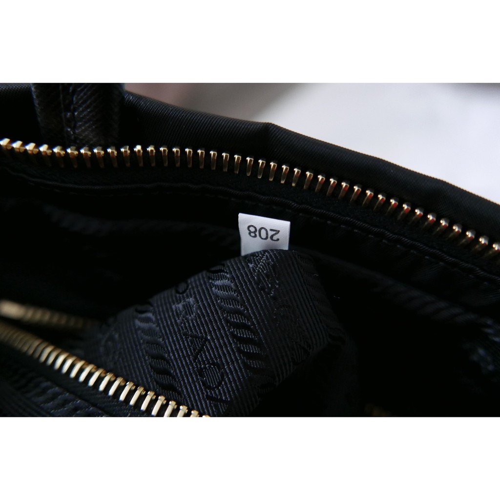 Auth Prada Tessuto Saffiano B1843M Nero Black