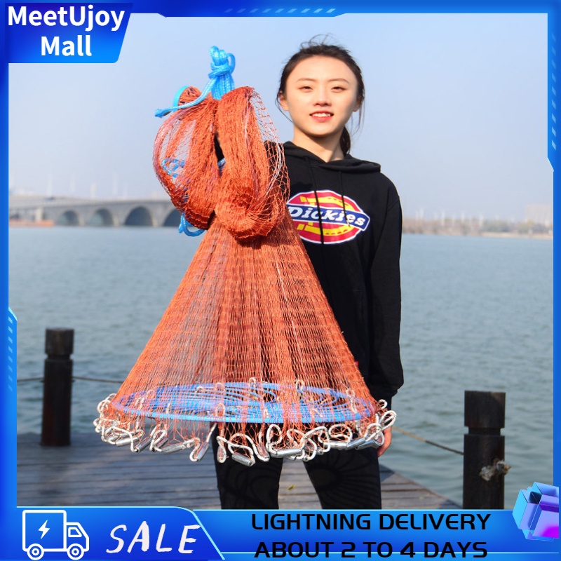 Upgraded American Hand Cast Net with Flying Disc Easy Throw Fly Fishing ...