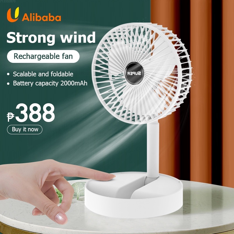 Desk Electric Fan Small folding fan with USB charging retractable 3-speed portable  Mini fan | Shopee Philippines