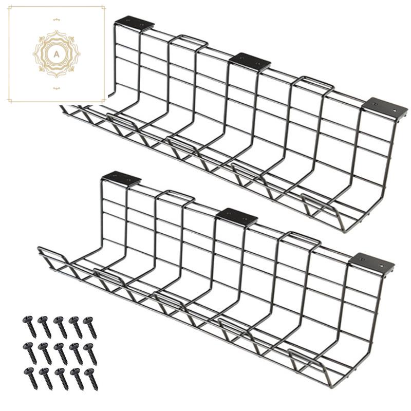 home lifeUnder Desk Cable Management 2 Pack Cable Management Tray