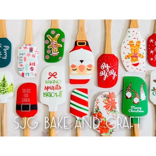 Christmas Cake Tools Wooden Handle Kitchen Fondant Cream Spatula Silic