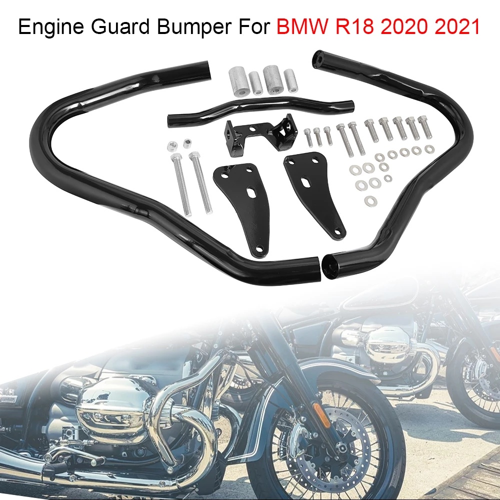 Motorcycle Accessories Vivid Black Engine Guard Crash Bar Bars Bumper ...