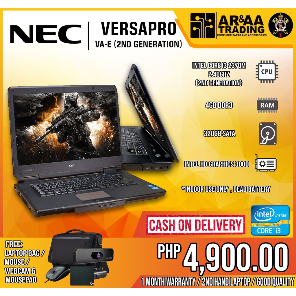 Laptop NEC Versapro VA-E Intel Core i3 2370M 2.40ghz 4gb 320gb DVD