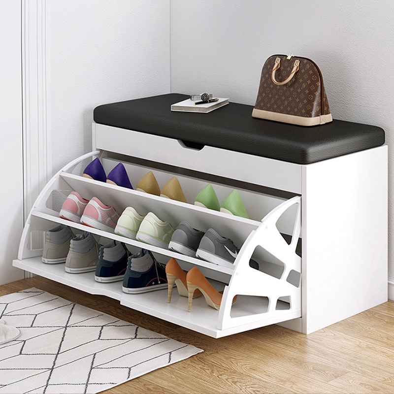 Baby Steps Shoe Storage Bench Cabinet Tipping Shoe Rack with Cushion ...