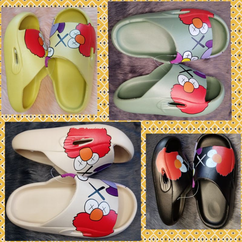 size 24 29 Yeezy Slides Slippers Kaws X Elmo for Kids Unisex