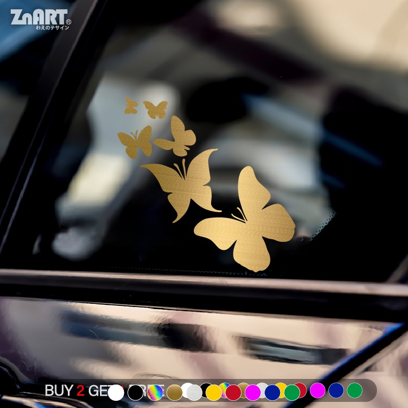 Free Butterfly Hibiscus Flower Car Stickers for Car Window Decoration