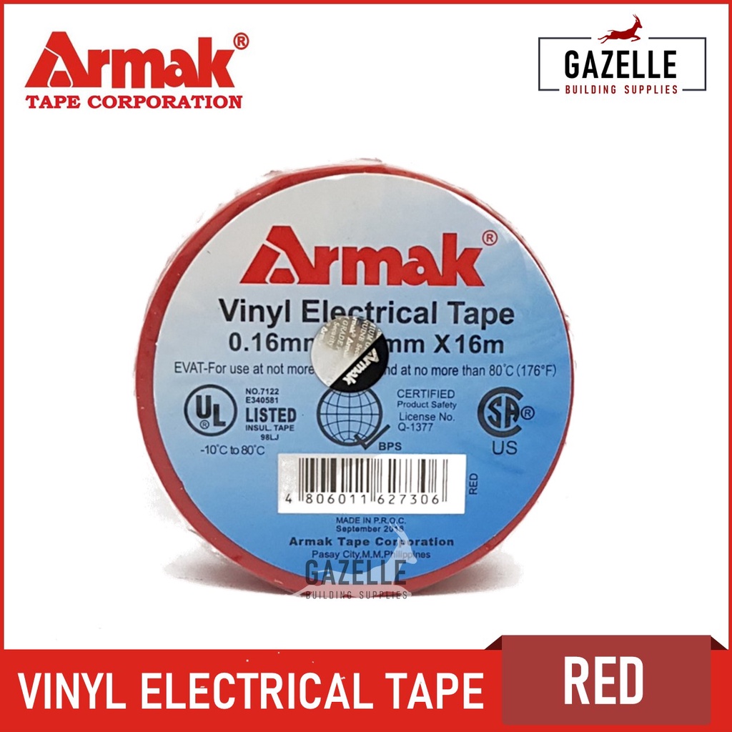 Armak Vinyl Electrical Tape 16 Meters - 0.16mmx19mmx16m | Shopee ...