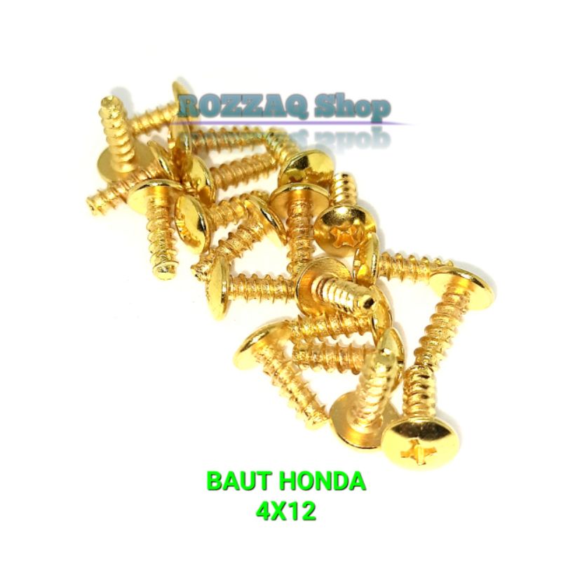 20pcs Honda Body Bolts GOLD Color 4x12 Bolts Cover Body Honda Side Body