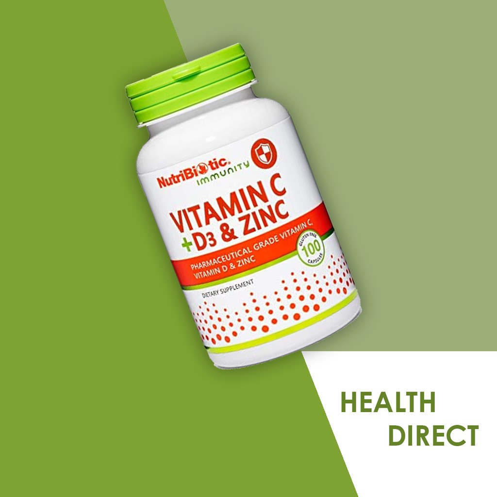 on hand NutriBiotic Immunity Vitamin C + D3 & Zinc 100 Capsules