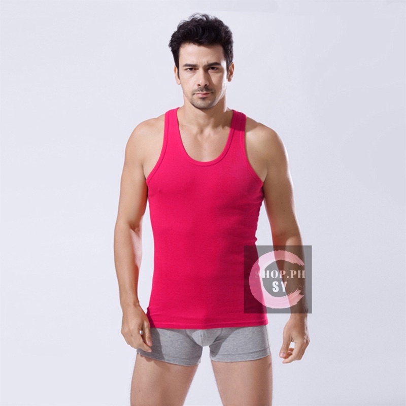 Plain Ribbed knitted Sando for Men Plus size(Slim Fit) | Shopee Philippines