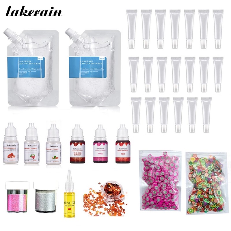 lakerain DIY Lip Gloss Kit Moisturizing Clear Lip Gloss Base Gel 100ml ...