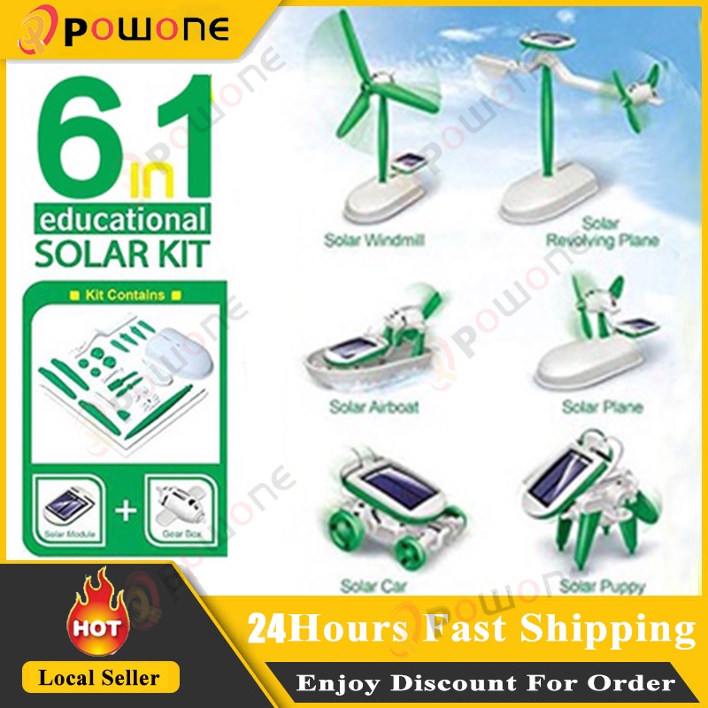 6 in 1 Solar Toys educational solar Power Robot DIY Assemble Gadget ...