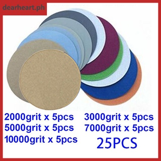 25pcs Wet Dry Sandpaper Assortment 1000/1500/2000/3000/5000 Grit Sander  Disc 5 Inch /125mm With Hook&Loop Sanding Pad For Wood - AliExpress