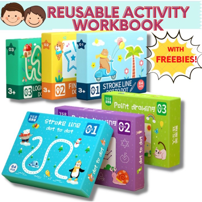Reusable Tracing Activity Workbook for Kids Preschool Educational Magic