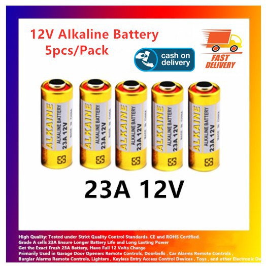  5 Pack Alkaline L1028F 23A 12 Volt Batteries For