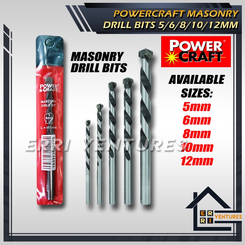 Power Craft Masonry Drill Bits 5mm 12mm For Concrete. Powercraft