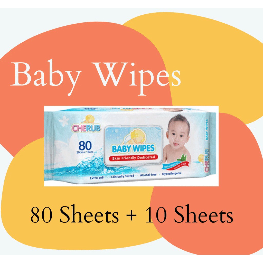 Cherub baby wipes Unilove baby wipes Cherub Baby Wipes * 80 Sheets (20 cm x 19cm) Shopee
