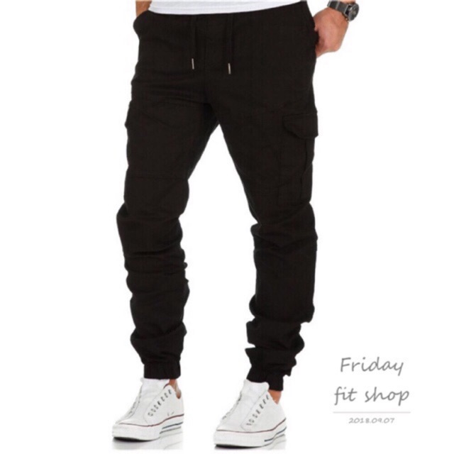 Six pocket clearance cargo pants black