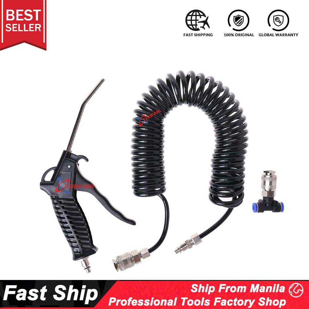 Pneumatic Dust Blowing Gun PU air compressor telescopic spiral hose