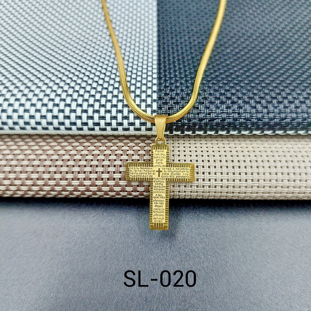 Jewelry 18K Gold Stainless Steel Pendant Cross Necklace for Unisex