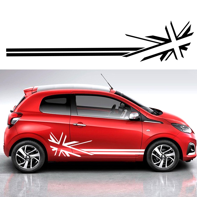 (1Pair/2Pcs) for All Cars Britain Flag Racing Stripes Graphics Stickers ...