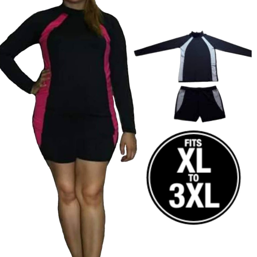 Plus Size Terno Rash Guard Thick Unisex Shopee Philippines