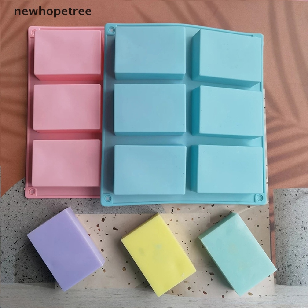 NTPH 6 Cavity Square Plain Soaps Mold Rectangle DIY Handmade Soap Form