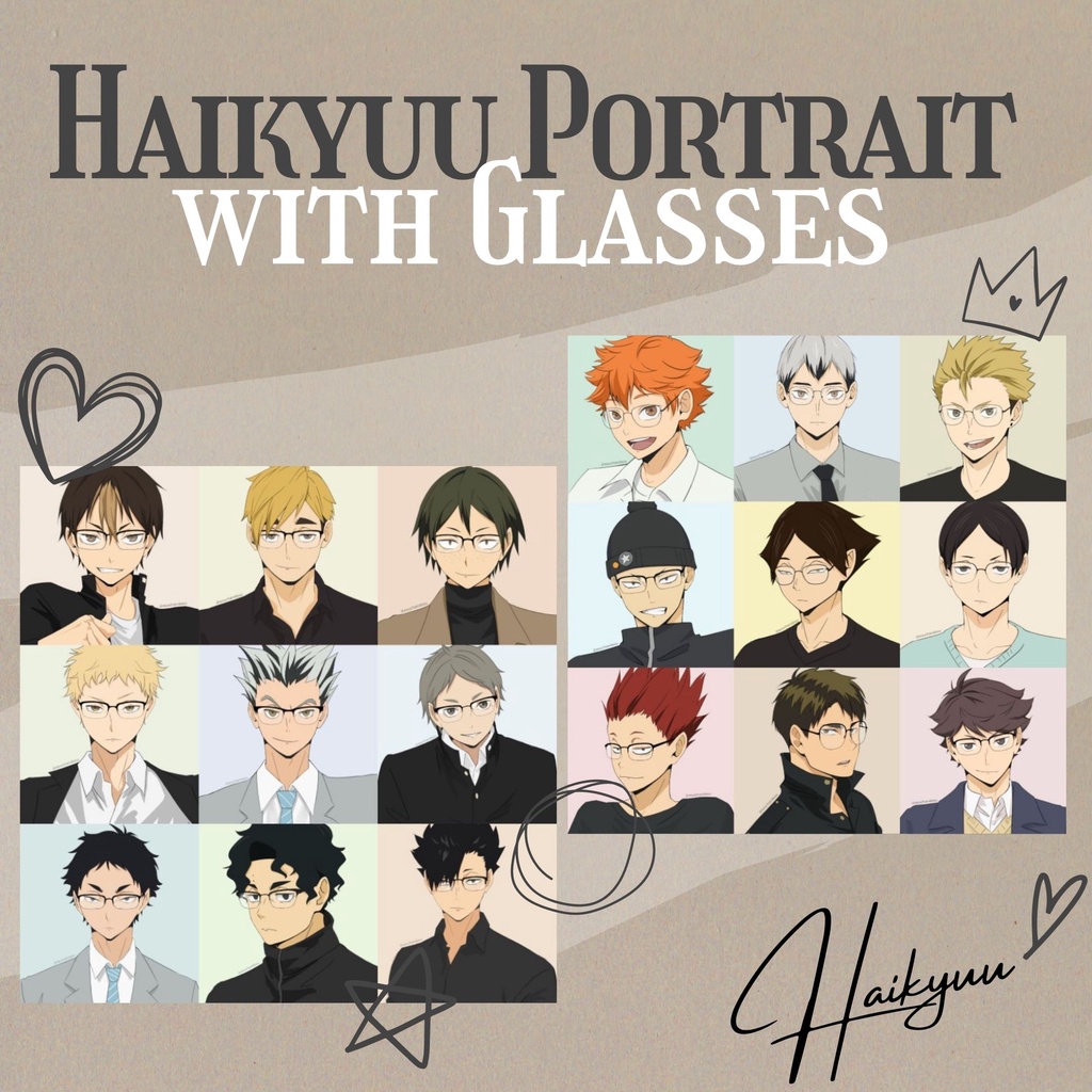 Haikyuu Portrait With Glasses Photocards 27pcs Shopee Philippines