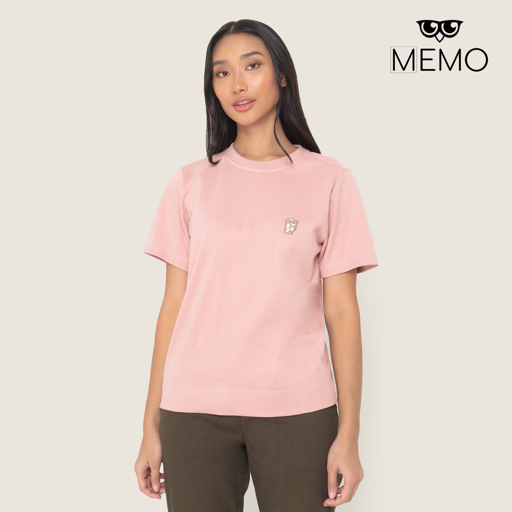 Memo Memorandum Logo TShirt For Women (Old Rose) Shopee Philippines