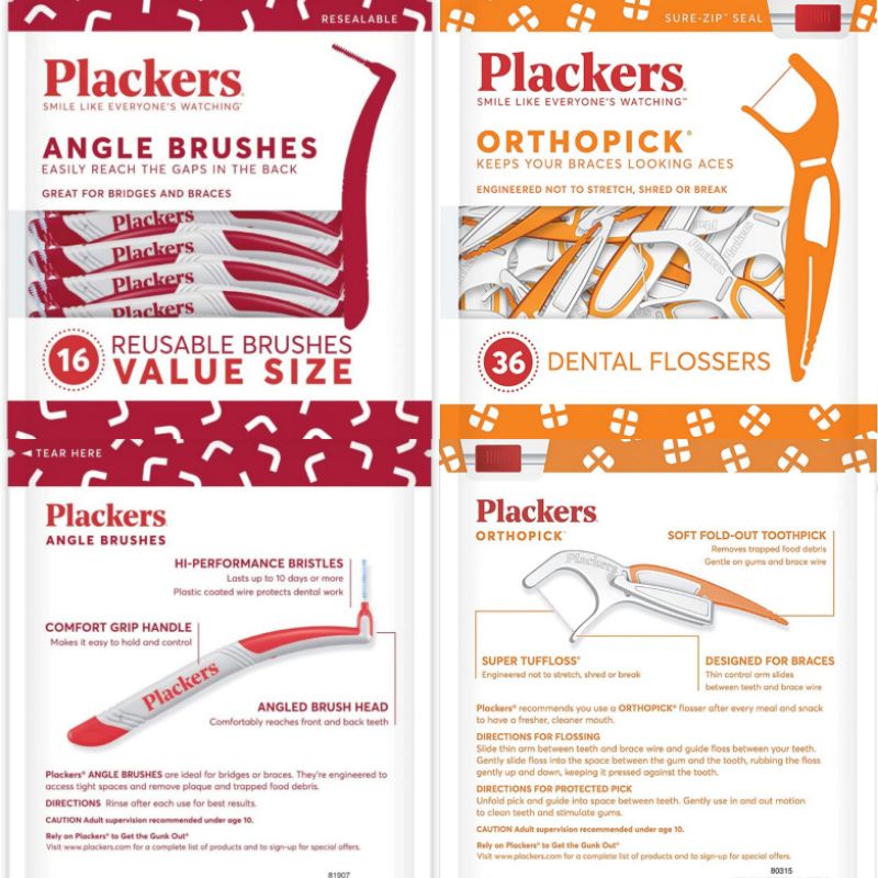 (from USA)Plackers Orthopick Dental Floss Picks for Braces,36s&Plackers
