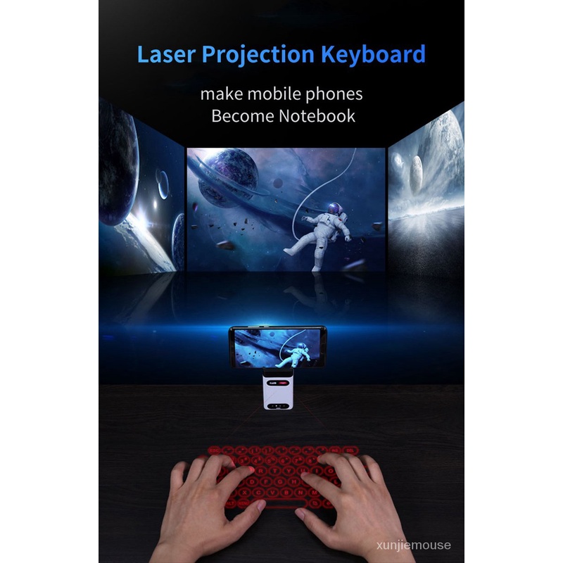 Virtual Laser Keyboard Bluetooth Wireless Touch Projector Phone