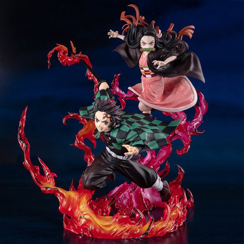 25cm Demon Slayer Figure Kamado Tanjirou Kimetsu No Yaiba Nezuko Action ...