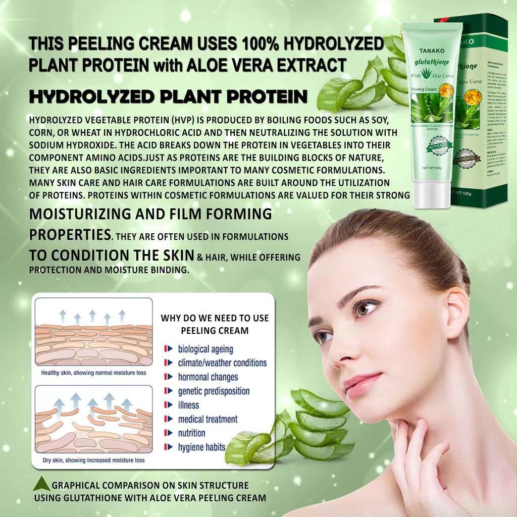 glutathione with aloe vera peeling cream Glutathione with Aloe Vera Peeling Cream Plant Extracts Gently Soften