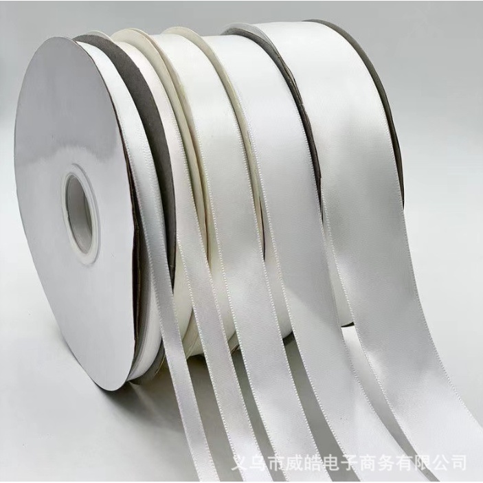 (0.6cm, 1cm, 2cm, 4cm, 5cm) White 5 Yards High Quality Satin Ribbon ...
