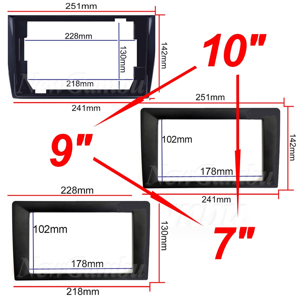Car Video Frame Changer 10/9/7 inch Universal Rear Cover Panel Radio CD ...