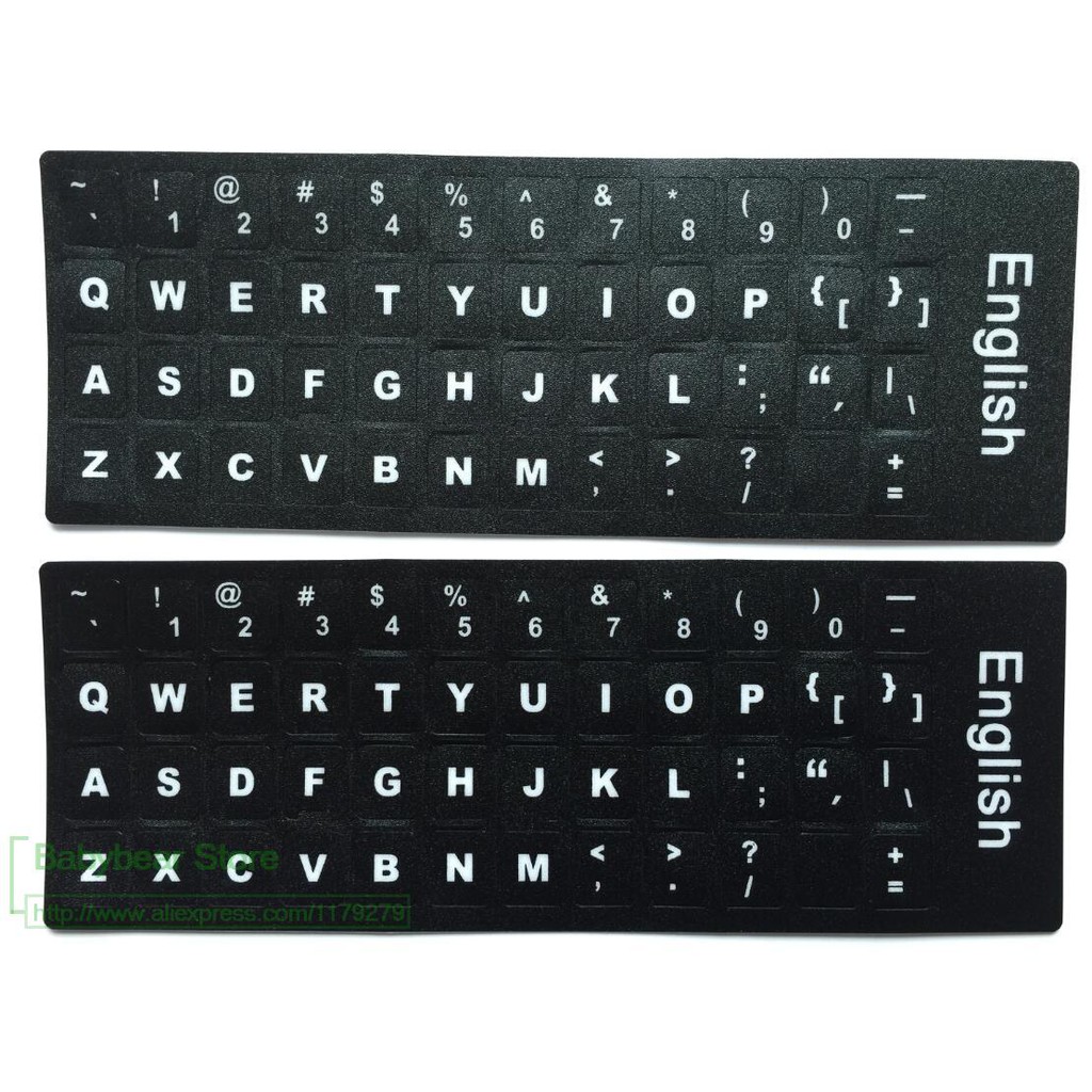 Letter English Keyboard White Black Layout For Laptop Notebook Computer ...