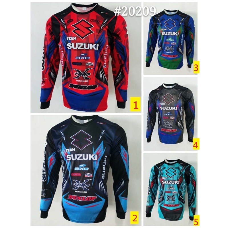 SUZUKI MOTORS #1 MOTORCYCLE JERSEY RIDER - LONG SLEEVE - UNISEX QUICK DRY  DESIGN WITH STICKERS