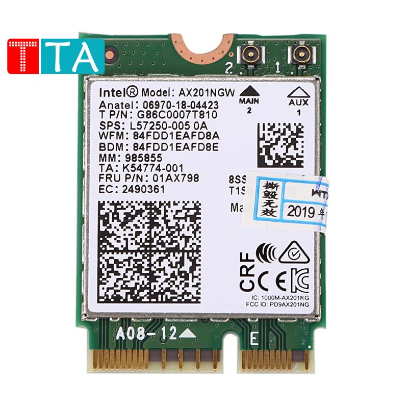 For Intel Wi-Fi 6 AX201 Bluetooth 5.0 Dual Band 2.4G/5G Wireless NGFF ...