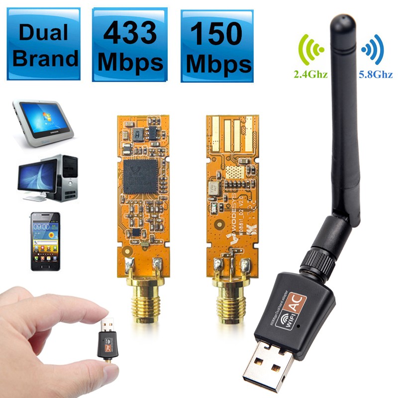 Wireless Universal 600Mbps Dual Band 5Ghz Electronic Usb Pc Wifi ...