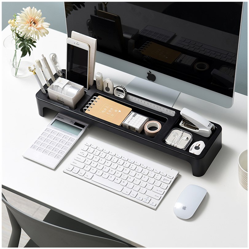 Desktop Organizer Computer Monitor Storage Box Phone Stand Shopee