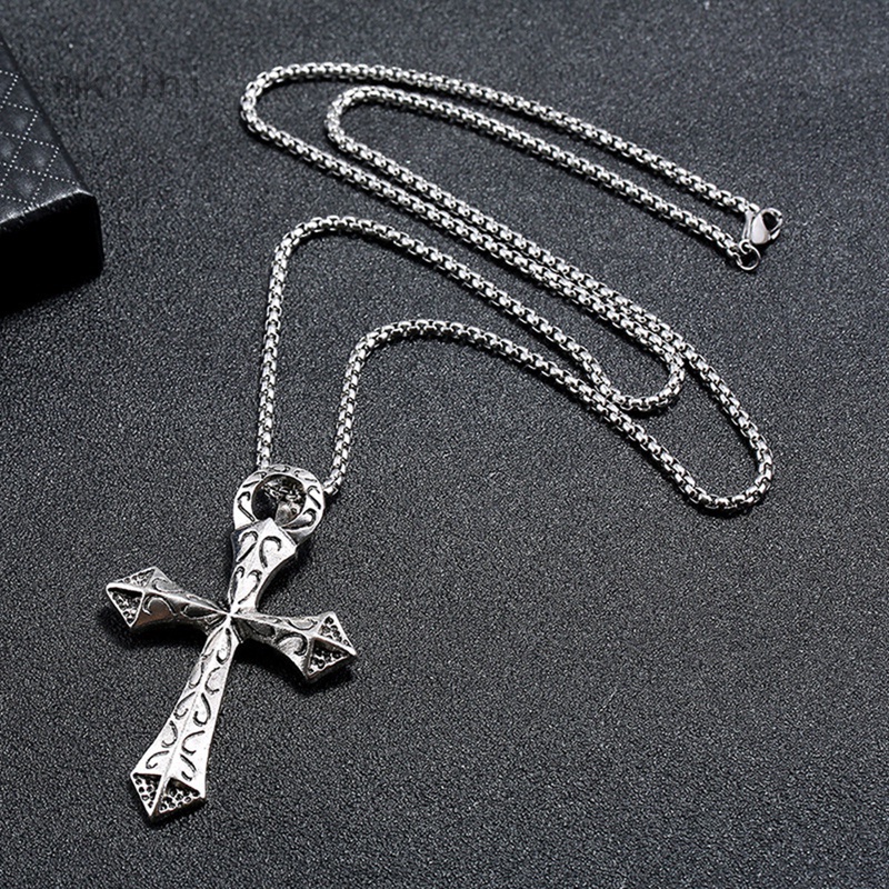 Fation Vintage Big Cross Necklace Pendant For Men Women Punk Jewelry ...