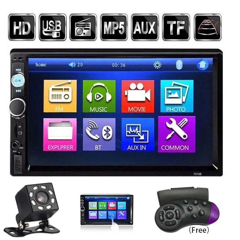 7 '' HD 2DIN Bluetooth Touch Car Stereo Radio With Reverse Camera