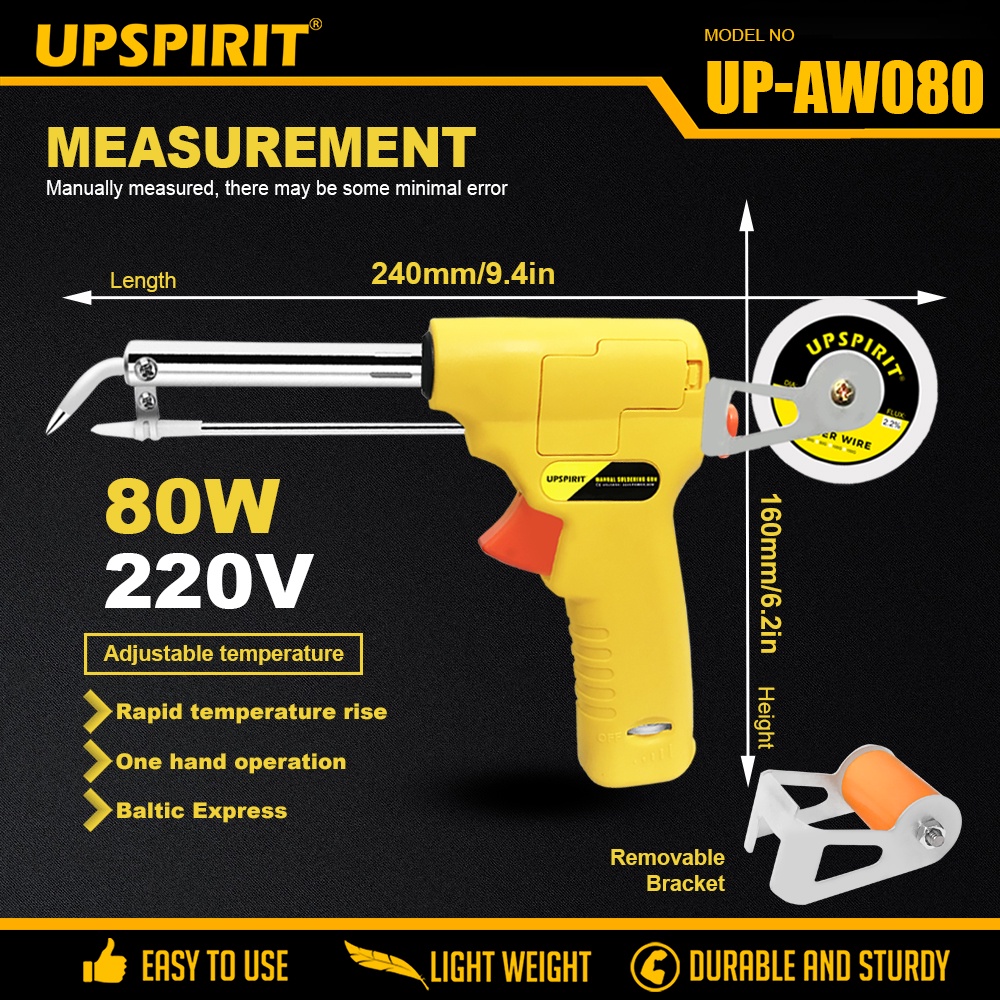 UPSPIRIT 60W/80W Electric Soldering Iron Gun Automatically Send Tin Gun ...