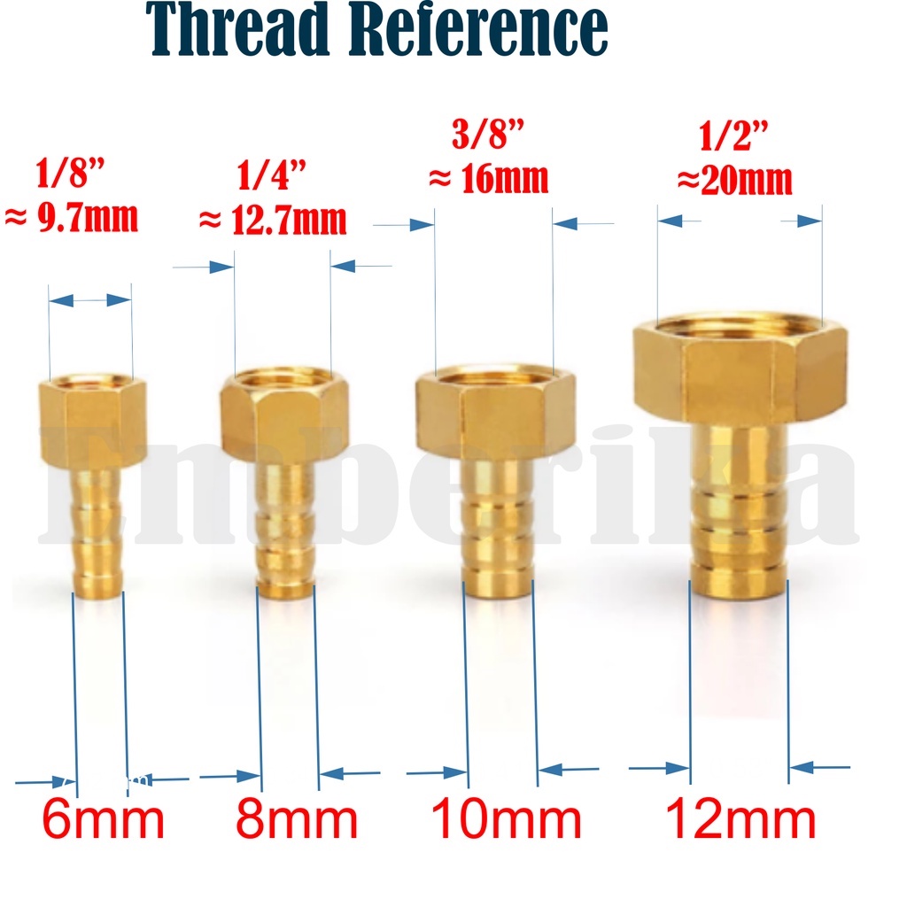 Copper Female Thread Brass Air Hose Fittings Shopee Philippines