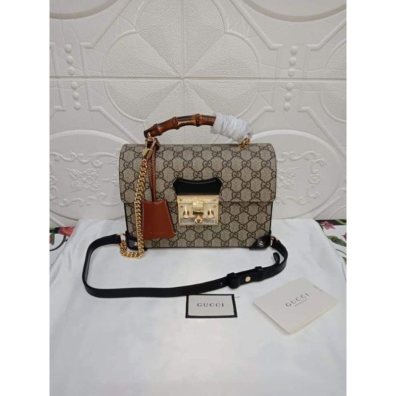 Original Grade Quality Gucci Padlock Small bamboo Shouler bag Real