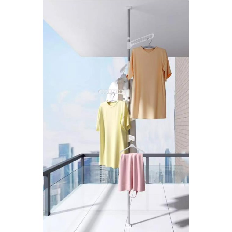 Standing Clothes Hanger Portable Telescopic rod clothes rack Tension